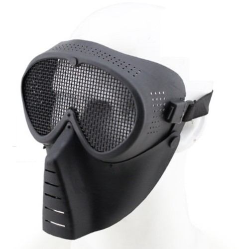 WOSPORT MASCHERA CON RETE METALLICA NERA (6058B) - Softair Vicenza