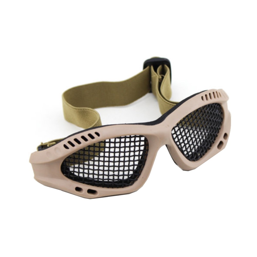 WOSPORT TACTICAL GOGGLES WITH STEEL MESH TAN (6059T)