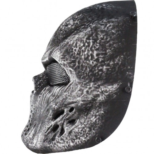 WOSPORT BLOODED SKULL MASK BLACK AND SILVER (WO-MA79S)