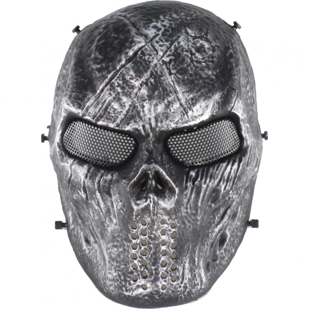 MASCHERA BLOODED SKULL NERO E SILVER (WO-MA79S)