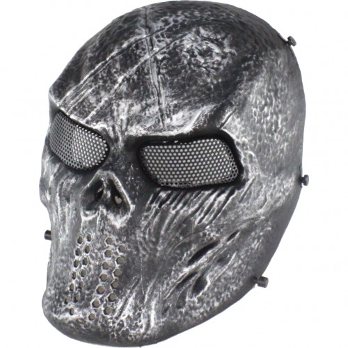 MASCHERA BLOODED SKULL NERO E SILVER (WO-MA79S)