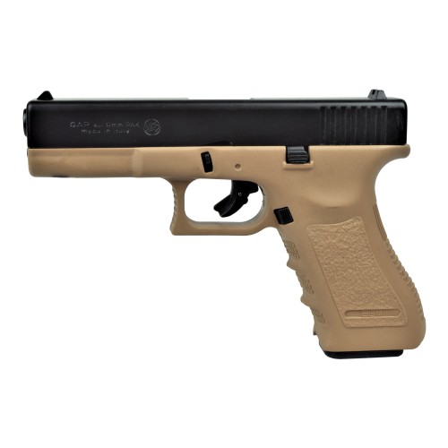 BRUNI GUNS BLANK PISTOL TOP FIRING GAP CALIBER 9MM BLACK/TAN (BR-1401BT)