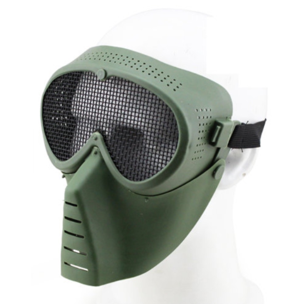 WOSPORT MASCHERA SMALL FLY CON RETE METALLICA OLIVE DRAB (KR014V)