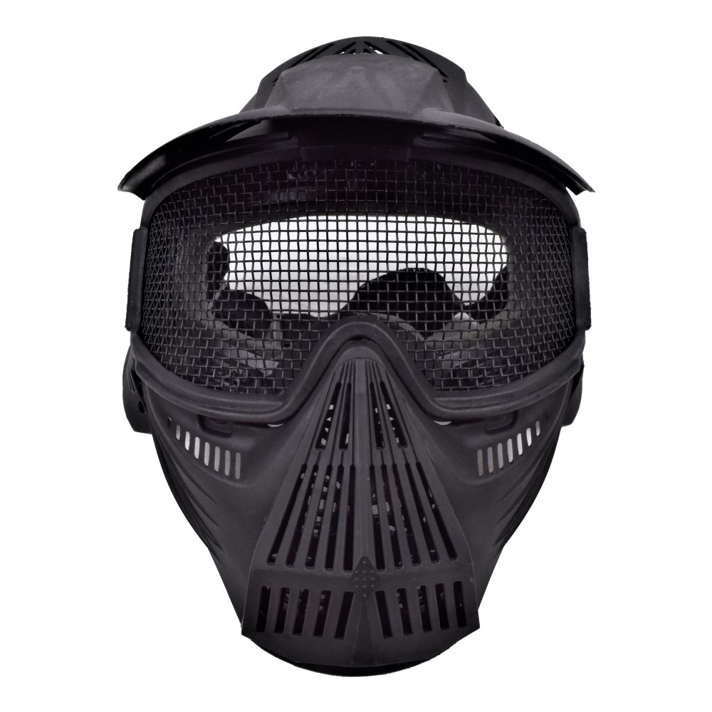 WOSPORT MASCHERA CON RETE METALLICA NERA (C007B)