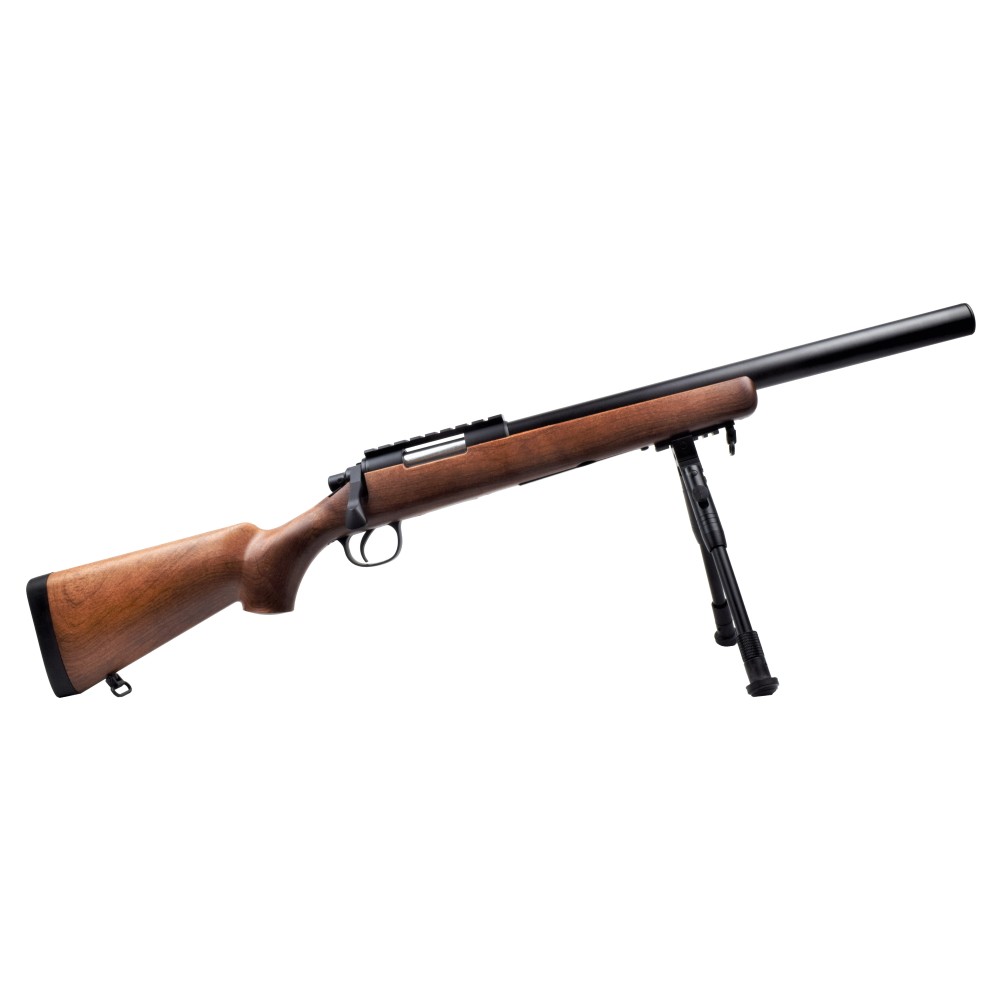 WELL SNIPER SPRING POWERED RIFLE WITH BIPOD IMITATION WOOD (MB02BW)