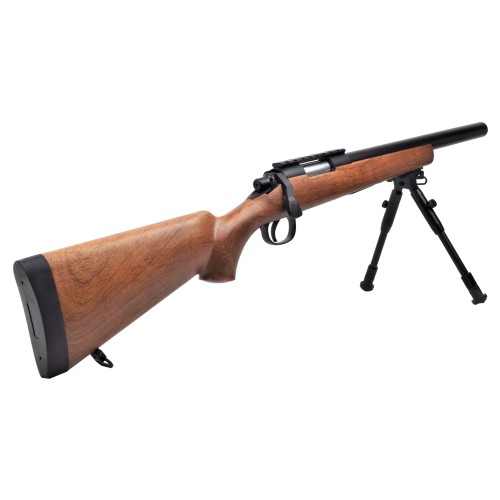 WELL SNIPER SPRING POWERED RIFLE WITH BIPOD IMITATION WOOD (MB02BW)