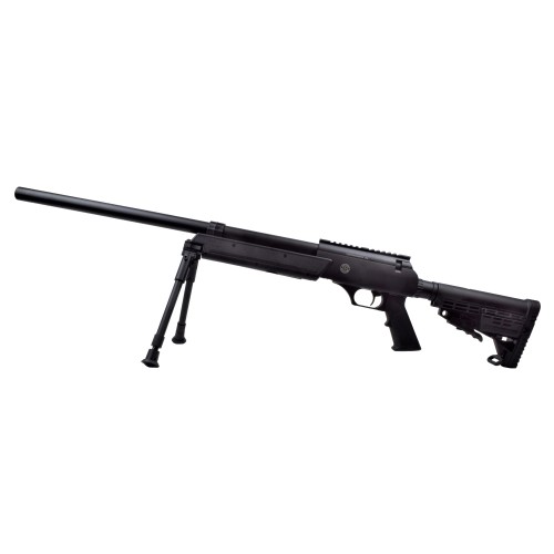 WELL SNIPER SPRING POWERED COMPACT RIFLE WITH BIPOD BLACK (MB13A)