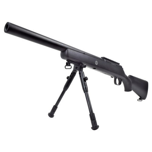 WELL SNIPER SPRING POWERED RIFLE WITH BIPOD BLACK (MB02BB)