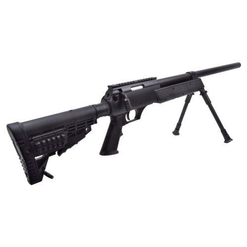 WELL SNIPER SPRING POWERED COMPACT RIFLE WITH BIPOD BLACK (MB13A)