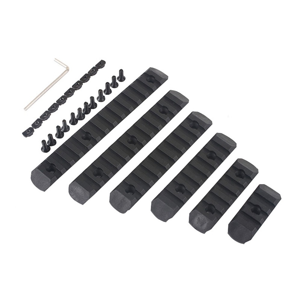 MP SET 5 SLITTE 20mm IN POLIMERO PER KEYMOD E M-LOK NERO (MP2013-B)