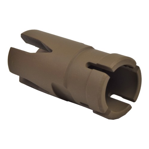 D|BOYS METAL FLASH HIDER 14MM CLOCKWISE DARK EARTH (DB037)