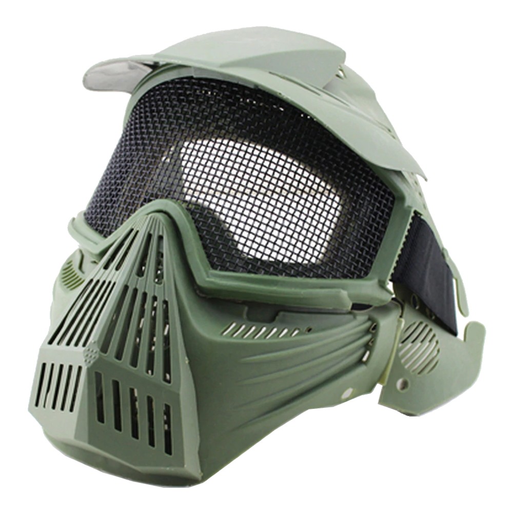 WOSPORT MASCHERA CON RETE METALLICA OLIVE DRAB (C007 VERDE)