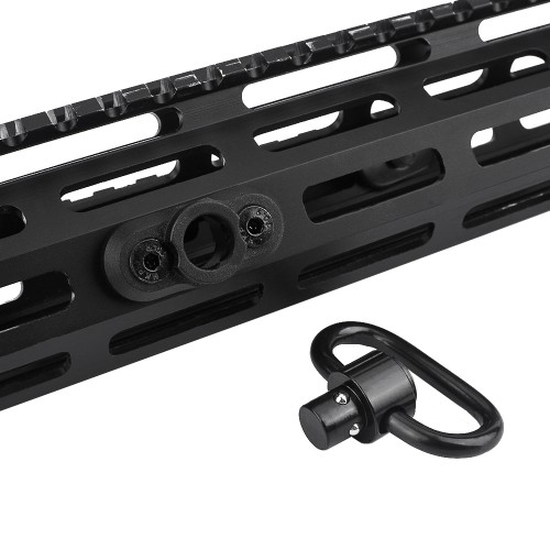 METAL GANCIO CINGHIA QD CON ATTACCO PER KEYMOD/M-LOK NERO (ME4019-B)