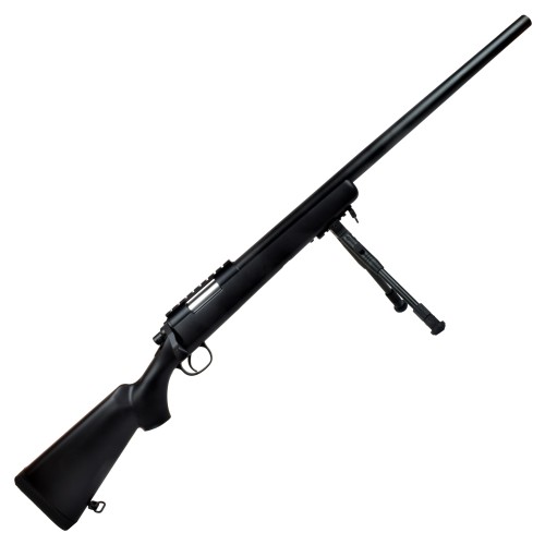 WELL SNIPER SPRING POWERED RIFLE WITH BIPOD BLACK (MB03BB)