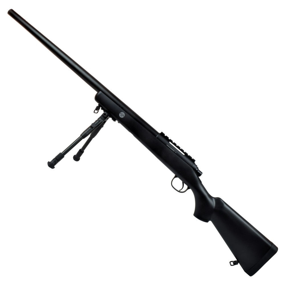 WELL SNIPER SPRING POWERED RIFLE WITH BIPOD BLACK (MB03BB)
