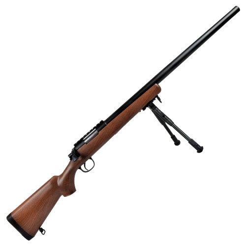 WELL SNIPER SPRING POWERED RIFLE WITH BIPOD IMITATION WOOD (MB03BW)