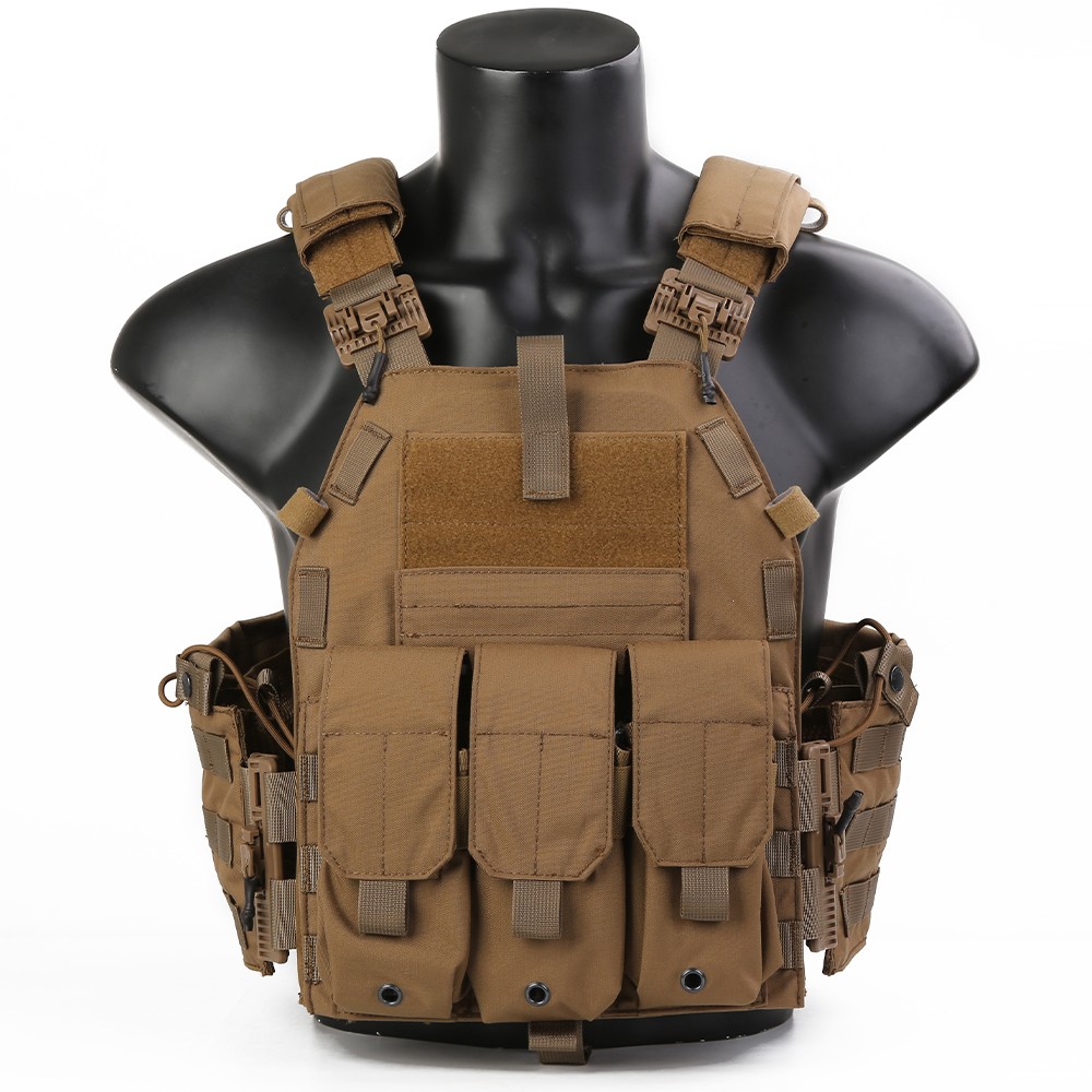 EMERSONGEAR PLATE CARRIER CON SGANCIO RAPIDO COYOTE BROWN (EM7405CB)