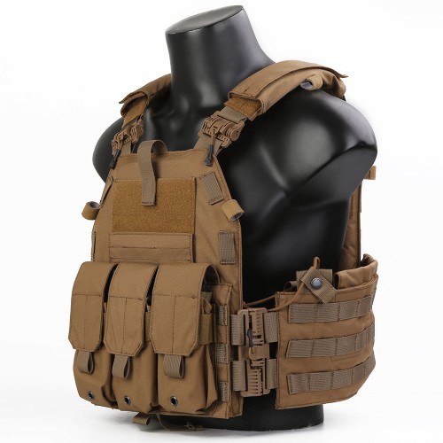 EMERSONGEAR PLATE CARRIER CON SGANCIO RAPIDO COYOTE BROWN (EM7405CB)