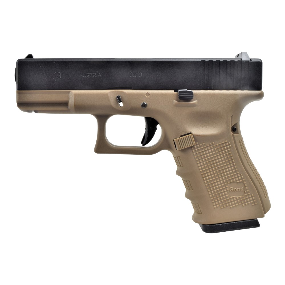 WE GAS PISTOL G-19 BLACK AND TAN (WG03BT) WE GAS PISTOL G-19 BLACK AND TAN (WG03BT)