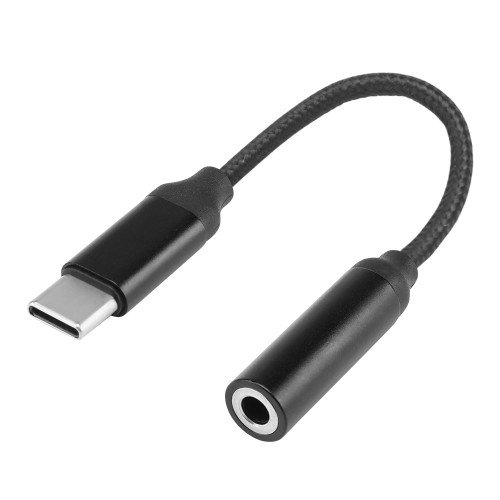 WOSPORT ADAPTER FROM USB-C TO 3.5mm JACK AUDIO CABLE BLACK (WO-HD04B)