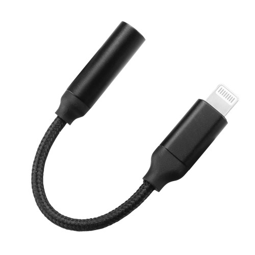 WOSPORT ADAPTER FROM USB LIGHTNING TO 3.5mm JACK AUDIO CABLE BLACK (WO-HD05B)