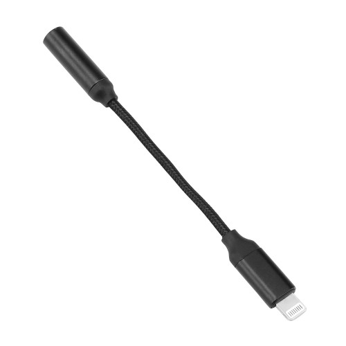 WOSPORT ADAPTER FROM USB LIGHTNING TO 3.5mm JACK AUDIO CABLE BLACK (WO-HD05B)