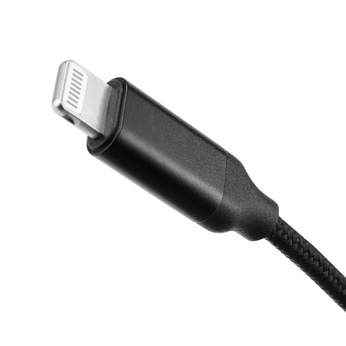 WOSPORT ADAPTER FROM USB LIGHTNING TO 3.5mm JACK AUDIO CABLE BLACK (WO-HD05B)