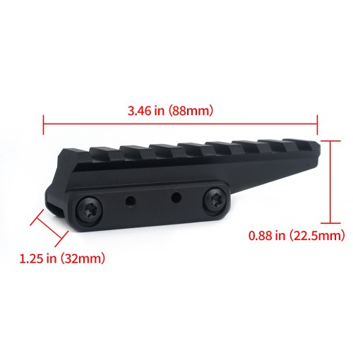 AIM-0 8 SLOTS 20MM RISER RAIL BLACK (AO9034-B)