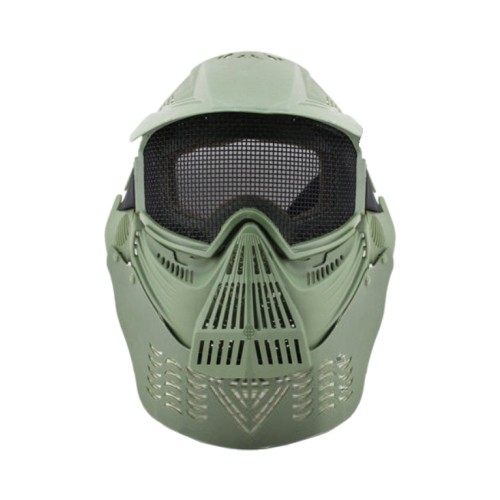 WOSPORT WHOLE FACE MASK WITH STEEL MESH OLIVE DRAB (2604VERDE)