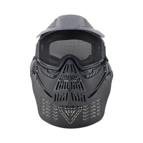 WOSPORT MASCHERA INTERO VISO CON RETE METALLICA NERO (2604B)