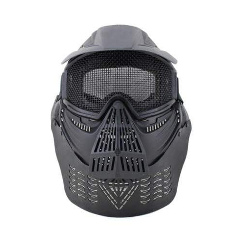 WOSPORT WHOLE FACE MASK WITH STEEL MESH BLACK (2604B)