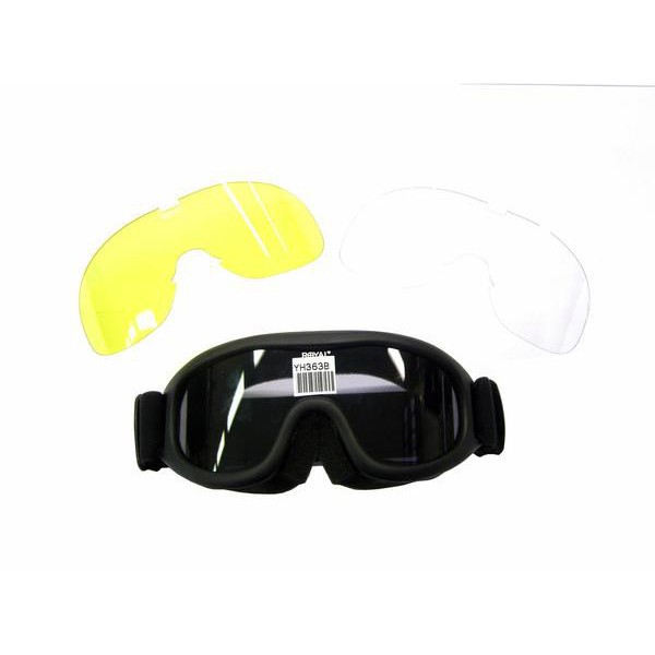 ROYAL GOGGLE BLACK WITH 3 LENSES (YH363B) Jolly Softair
