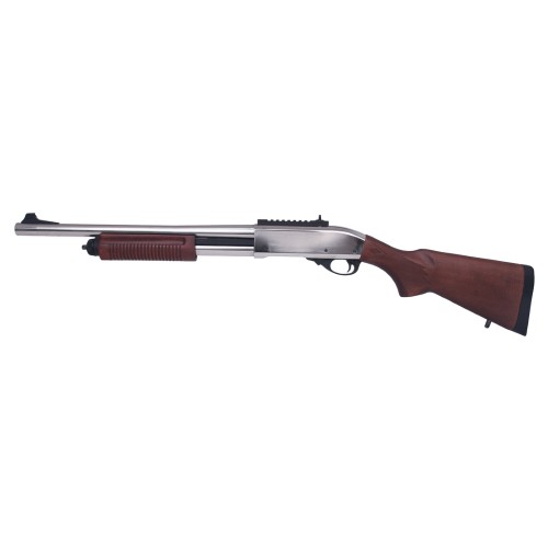 GOLDEN EAGLE PUMP ACTION GAS RIFLE LONG REAL WOOD SILVER (GE-M870W-SILV)