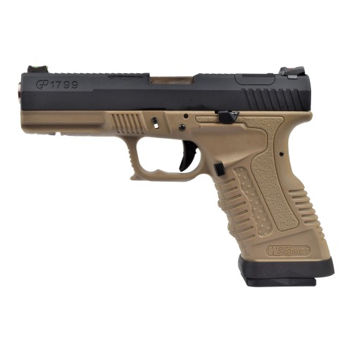 WE GAS PISTOL GP1799 T2 BLACK/TAN/SILVER (WGP-2)