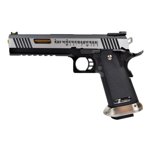 WE PISTOLA A GAS HI-CAPA 6.0 I-REX FORCE SILVER / GOLD BARREL (WH18-2TGD)