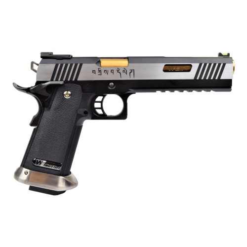 WE PISTOLA A GAS HI-CAPA 6.0 I-REX FORCE SILVER / GOLD BARREL (WH18-2TGD)