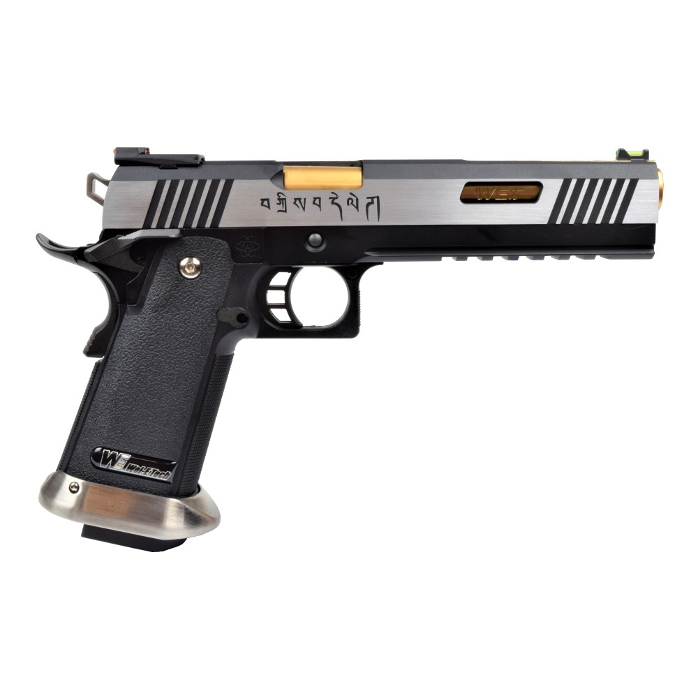 WE GAS PISTOL HI-CAPA 6.0 I-REX FORCE SILVER / GOLD BARREL (WH18-2TGD)