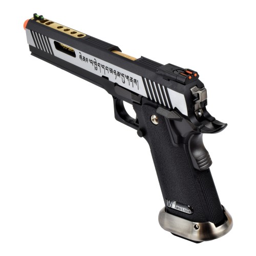 WE GAS PISTOL HI-CAPA 6.0 I-REX FORCE SILVER / GOLD BARREL (WH18-2TGD)