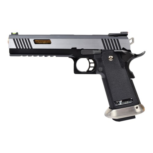 WE GAS PISTOL HI-CAPA 6.0 I-REX SILVER / GOLD BARREL (WH18A2-2TGD)