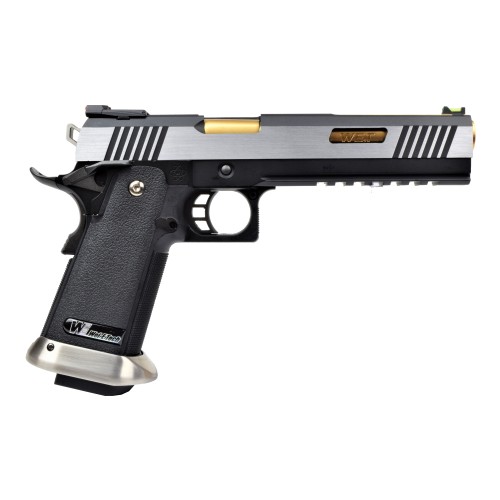 WE PISTOLA A GAS HI-CAPA 6.0 I-REX SILVER / GOLD BARREL (WH18A2-2TGD)