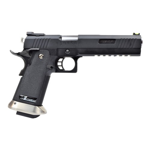 WE GAS PISTOL HI-CAPA 6.0 I-REX FORCE BLACK / SILVER BARREL (WH18-BKSV)