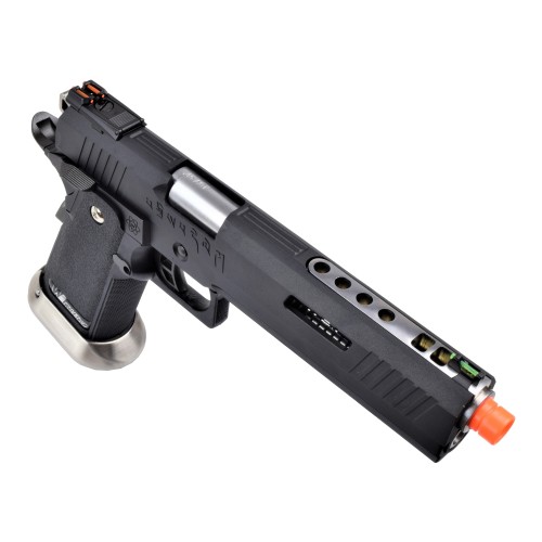 WE GAS PISTOL HI-CAPA 6.0 I-REX FORCE BLACK / SILVER BARREL (WH18-BKSV)