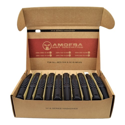 AMOEBA BOX 10X HI-CAP MAGAZINES 300 ROUNDS FOR M4 BLACK (AR-CARAMB-BOX)