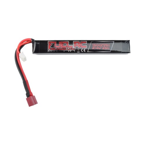 FUEL LI-PO BATTERY 7.4V X 1500MAH 25C STICK DEANS PLUG (FL-7.4X1500-DE)