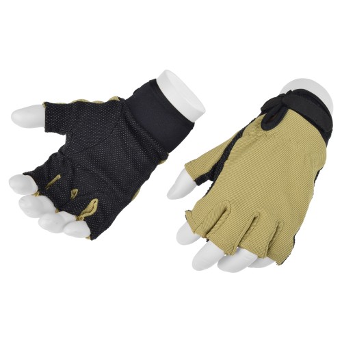 ROYAL GLOVES HALF FINGERS TAN/BLACK LARGE SIZE(GL512TL)