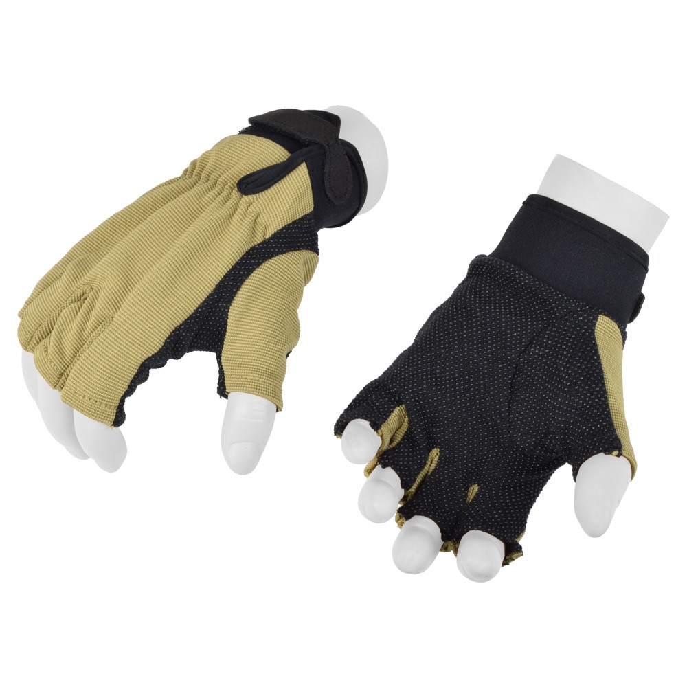 ROYAL GLOVES HALF FINGERS TAN/BLACK LARGE SIZE(GL512TL)