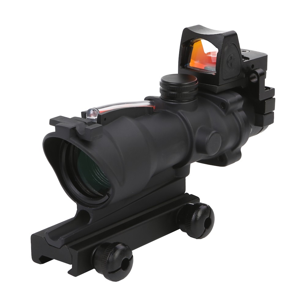 BIG DRAGON RIFLE SCOPE 4X32MM FIBER OPTIC WITH MINI RED DOT BLACK (BD-5197)