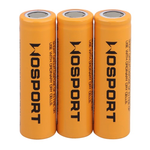 WOSPORT BATTERIE 18650 Li-ION 3.7V x 1200mAh - 3 PEZZI (WO-EX049)