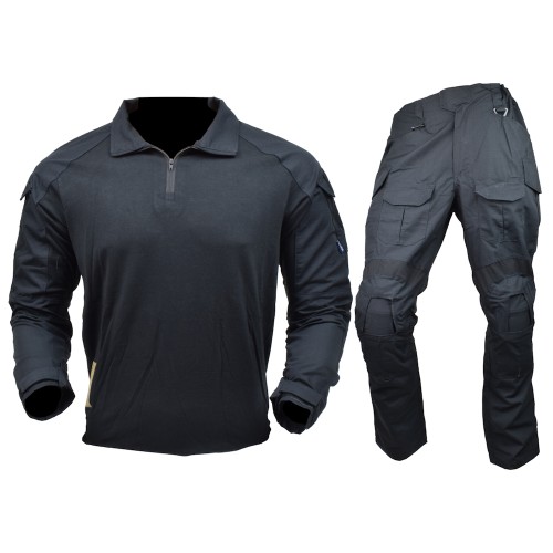 JS-TACTICAL COMBAT SUIT JS-WARRIOR BLACK LARGE SIZE (JSWAR-BK-L)