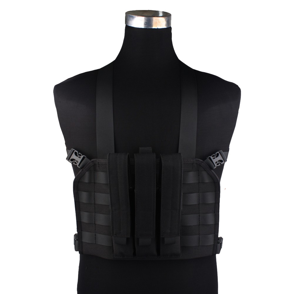 EMERSONGEAR TACTICAL CHEST RIG CON PORTA CARICATORI MP7 NERO (EM7445)